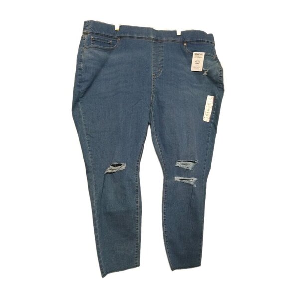 Signature by Levi Strauss Pull On Distressed Jeans Women's Size 28S NEW 39 X 28 - Picture 1 of 9